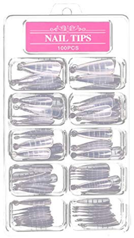 Beaupretty Vollflächige Nägel Dual Forms 100Pcs Franz?sisch Falsche N?gel Sargverl?ngerung Maniküre Tipps mit für DIY Nail Art Beauty Zubeh?r Wei? Dual Tips Mandel Flach
