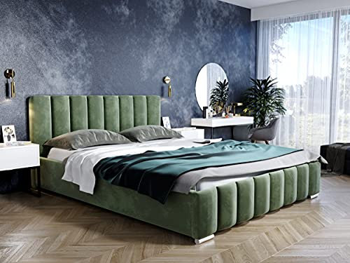 lukmebel Noemi Polsterbett 180 x 200 cm mit Bettkasten - Doppelbett 180 x 200 mit Lattenrost - Bett 180 x 200 mit Stauraum Magic Velvet 2243