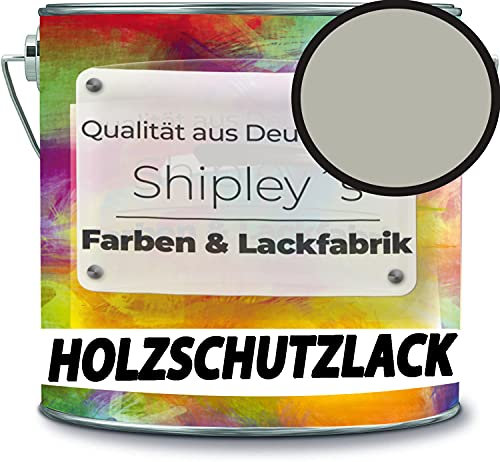 Holzschutzlack Holzlack Holzlasur wetterbeständiger Langzeitschutz Wetterschutzfarbe Holzschutzfarbe RAL 7032 Kieselgrau // Shipley's Farben & Lackfabrik