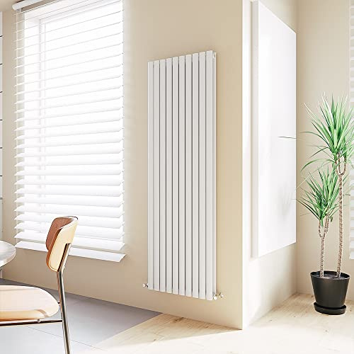 Vertical Radiator Oval Column Designer Central Heating Tall Rad 1800x590mm Double White
