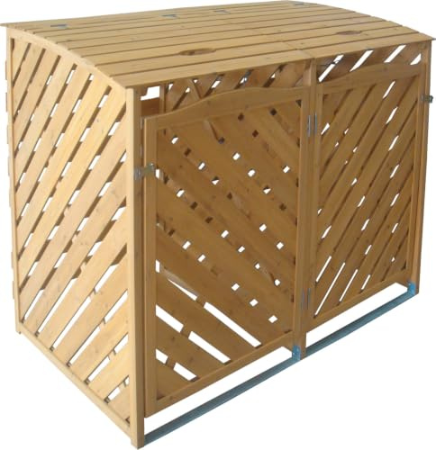TrendLine Mülltonnenbox Holz 2 x 240 l Mülltonnen Müllbox Mülltonnenverkleidung