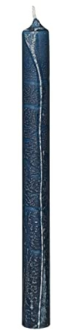 Stabkerzen Design 250mm x Ø 22mm handverziert - Farbdesign Kerzen, Brenndauer 12h, hochgereinigt, rußarm, geruchsneutral, Farbkombination:Blau-Hellblau, Pack mit:2 Stück