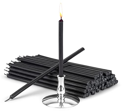 NKlaus Kerzenhalter altarkerzen, für Kerzen, 15cm 200g schwarz, 51 Stück | tropffrei; Paraffinwachs; Messing; Höhe: 155mm; Durchmesser: 5,5mm