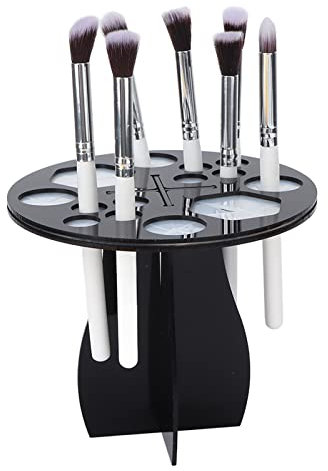 Support de Séchage pour Pinceaux de Maquillage, Support de Pinceaux de Maquillage Multifonctionnel à 14 Trous, Support de Pinceaux de Maquillage Pliable, Support de Sèche-pinceaux de(le noir)