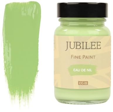 Guild Lane Jubilee Furniture Paint – Upcycle & Transform Wood, Metal & Glass – Soft Sheen Finish for Indoor & Outdoor – Durable & Easy to Apply Multi-Surface Paint (Eau de Nil, Green, 60ml)