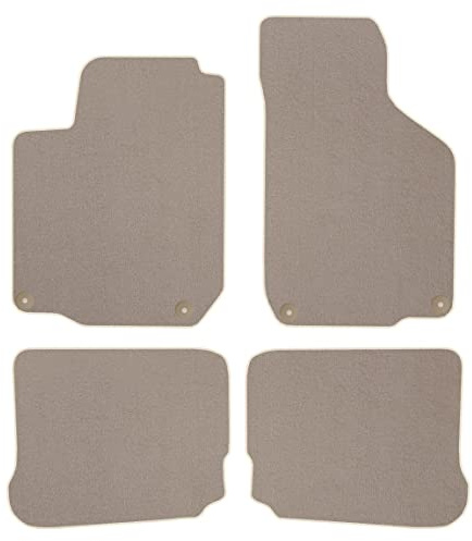 Veloursfussmatten Automatten Velourmattenset für VW New Beetle Bj. 1997 – 2010 Passform Neu STD BEIGE runde Befestigungen