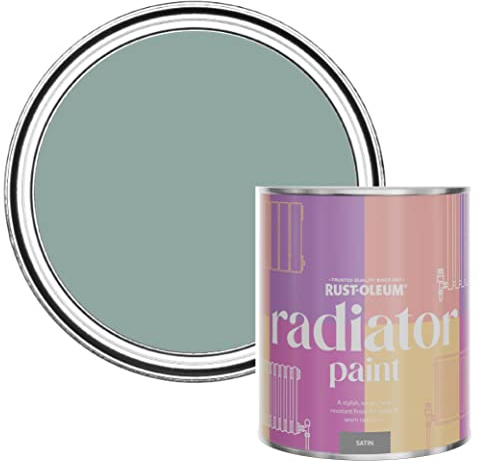 Rust-Oleum, blau Heizkörperfarbe, hitzebeständig, geruchsarm in Seidenglanz Finish - Greshamblau 750ML