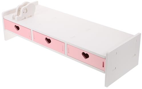 LIFKOME Laptopständer 1 Flache Halterung Nützliches Regal Schreibtisch Desktop Monitor Laptop Bord Ständer Riser Zubehör Erhöhung Rosa Robust mit Pvc Handyschubladen Monitorständer Mit Schublade