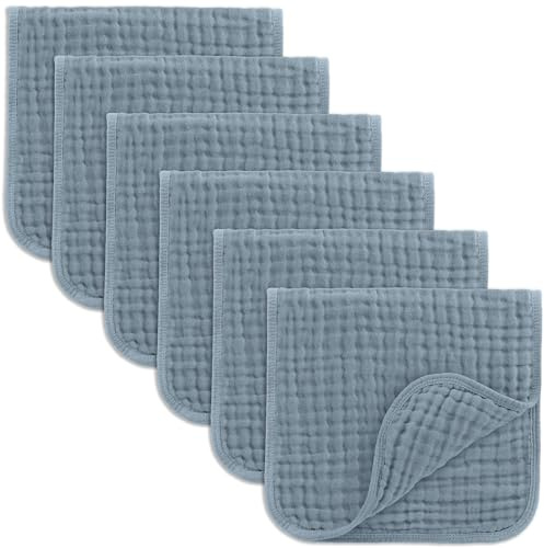 Comfy Cubs Paños de Muselina para eructos de 50 x 25 cm, Paquete de 6 Unidades, Grandes, 6 Capas, Ultra absorbentes, 100% algodón, para bebés y babas, Juego de paños Seguros y Suaves para niños y