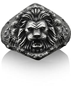 BySilverStone Jewelry - Wilder Löwe Handgefertigter Herrenring Aus Sterlingsilber, Löwe-Tier-Siegelring, Löwe-Sternzeichen-Ring, Löwe-Astrologie-Siegelring, Löwe-Silberschmuck