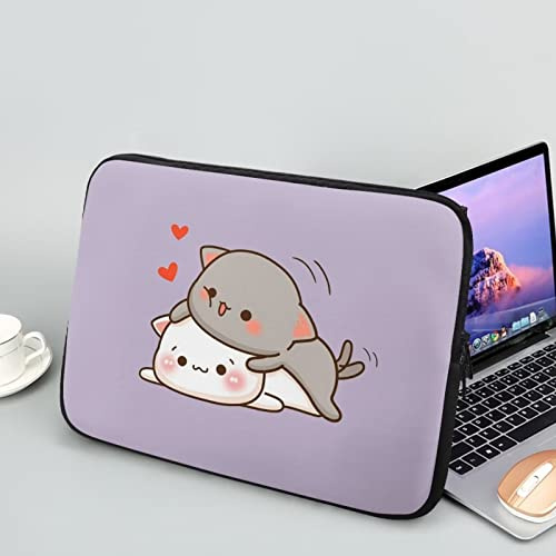 Showudesigns Housse pour ordinateur portable avec chat mignon en néoprène pour femmes, 15 pouces, sacoche pour ordinateur portable portable, idéale pour un voyage d'affaires, sac à bandoulière pour