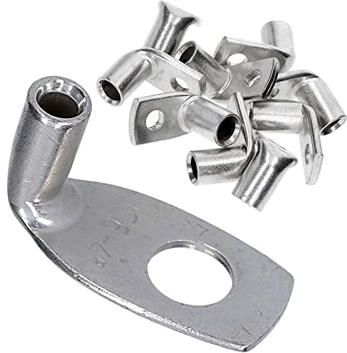 Kalitec 10x Rohrkabelschuhe 4mm² M6-90 Grad Gewinkelt - Kupfer Verzinnt | Standard Quetschkabelschuhe nach DIN EN 13600 - Kabelquetschverbinder für Kfz, Solar und Elektro-Installation im 10er Set