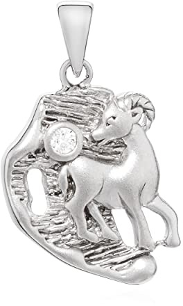 NKlaus Kettenanhänger Sternzeichen 925 Silber Zirkonia weiß Zodiac Horoskop Sonnenzeichen Astrologisches Zeichen Horoskopzeichen