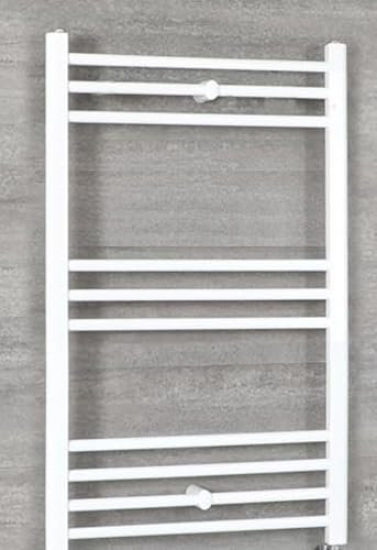 Turkish Zone 400mm wide x 700mm high Heated Towel Rail Straight Flat White Bathroom Warmer Radiator Rack Central Heating UK
