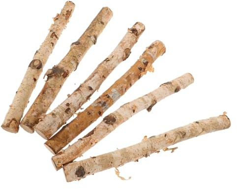 HOMSFOU 6 troncos pequeños de abedul para chimenea, manualidades de madera sin acabar, bricolaje, decoración para el hogar, juego de troncos para arreglos florales de Navidad y manualidades, uso de 30