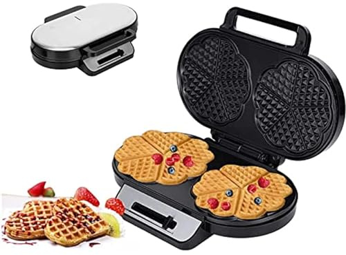 YOtat Double Heart Shape Waffle Maker, 1200W Non-Stick Electric Waffle Griddle Iron With Adjustable Browning Control, Classic Waffle Machine For Breakfast Cooking