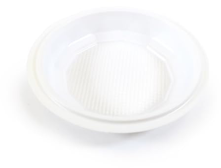 PAMPOLS Pack 250 Platos pequeños reutilizables para postre, encurtidos, salsas, etc | Ideales para fiestas, catering y picnic | Color Blanco