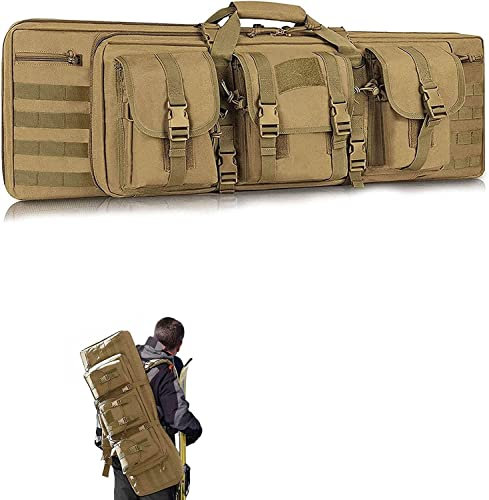 ANSNOW Weiche Doppelte Waffentasche, Taktischer Langgewehrrucksack, Tragbare Schrotflintentasche Für Waffenaufbewahrung Und -Transport, Airsoft-Tasche,Entasche, Geeignet Für Jagd Und Schießen Im Fre