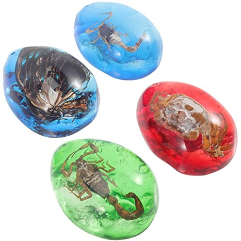 JECOMPRIS 4stücke Echte Insekten Bernstein Schmuck Resin Kunstharz Bastelset Dekorative Insekten Kunstharz Anhänger Für Diy Armband Schlüsselanhänger Charmanter Schmuck