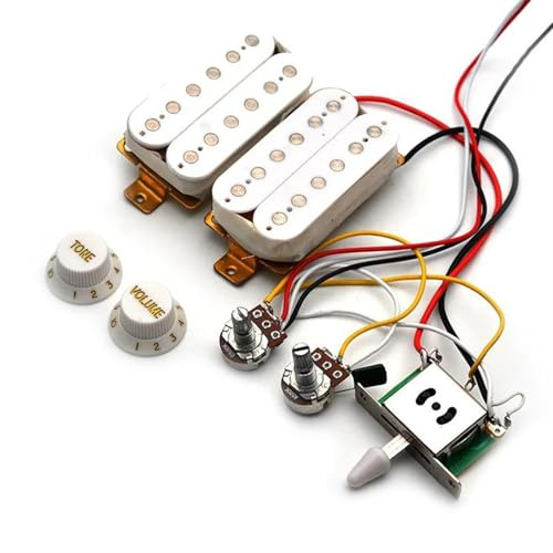 Zwei Humbucker E-Gitarren-Kabelbaum HH Vorverdrahtet Mit Tonabnehmer-Gitarrenteilen(White)