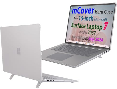 mCover Coque Uniquement Compatible avec Microsoft Surface Laptop 7 2024 + 15 (modèle # 2037) PC Windows avec processeur Arm et Copilot+ alimenté par IA (ne Convient Pas aux Autres modèles de Surface