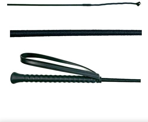 JA Horse JA0001 Fleck Reitgerte Dressurgerte Handlasche, Schwarz, 100 cm | Profi Gerte für Dressur & Reitsport, rutschfester Griff, flexible Reitgerte Pferd