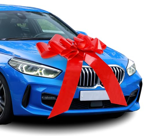 Moosono Große Rote Schleife für Auto, Geschenkschleife Große, Riesige Autoschleife, Car Bow für Fahrrad und Schleife mit Saugnapf,18 Geburtstag Auto(23 inches)