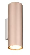 lightling Wandlampe Julie, Wandspot, Up and down Beleuchtung, IP20 Indoor, exkl. 2 x GU10, max. 35W, Höhe 18 cm, Breite 6 cm, Metall, coffee