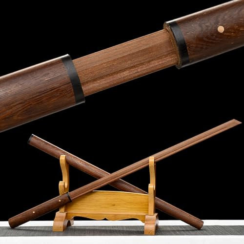 HJHUUA bokken Fatto a Mano,Lama di Spada in Legno di ipe Naturale,Fodero in Palissandro Naturale,Spada da Allenamento Katana in Legno per Kendo,Regali,Decorazione,Cosplay,collezione-101 cm