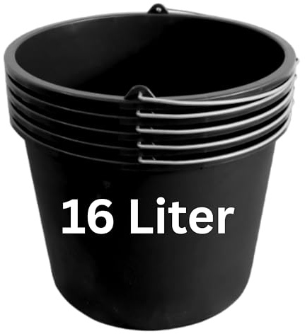 ViD 10 Stück Mörteleimer/Betoneimer 16 Liter | Ø33 x 27 cm | Baueimer/Putzeimer/Eimer für Baustelle, Garten, Renovierung