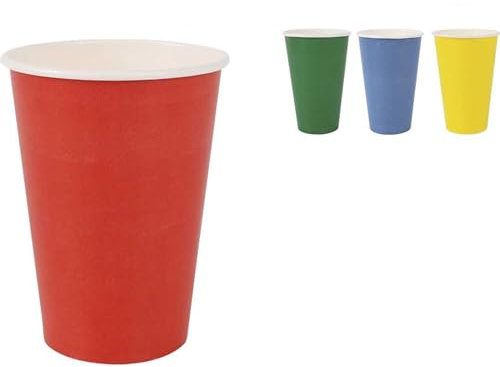 Algon | Set de 100 vasos de cartón desechables – Vasos cartón Tamaño 220CC Resistentes y ecológicos, ideales para bebidas frías y calientes