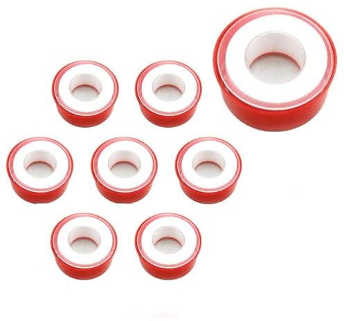 8 Pezzi Nastro in Teflon 12mm x 13m – Nastro Sigillante in PTFE di Alta Qualità per Filettature, Tubi, Impianti Idraulici e Sanitari – Bianco, Resistente e Facile da Applicare