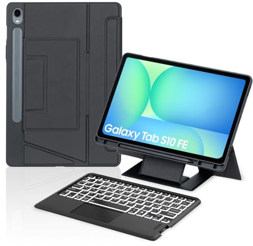 Occtingkind Cover ergonomic con Tastiera Illuminata a 7 Colori e Touchpad per Samsung Galaxy Tab S10 FE 10.9 (2025), S9 FE 10.9 (2023), S9 11 (2023), Bluetooth 5.0, Layout Italiano