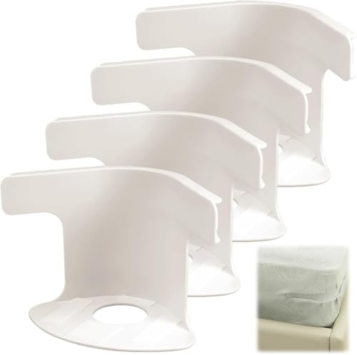 Générique Attaches Universelles pour Drap de Lit - Fixation Housse de Matelas Anti-Dérapant, Sangle de Coin pour Toutes Tailles (Simple/Double/Roi), Maintien Solide des Draps - Heavy Duty (4, Blanc)