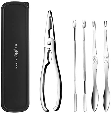 Stainless Steel Shellfish Lobster Cracker Seafood Tools Clip Needle Picks Pincer Nut Set Accessories for Kitchen