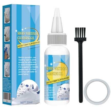 YNGWVHKET Kit de nettoyage et d'entretien naturel pour chaussures blanches à base de plantes : Détachage sans eau, anti-moisissure et antibactérien. Convient au caoutchouc, à la toile et au cuir.