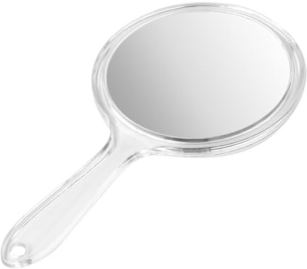 Aohyue Specchio Portatile con Manico, Specchio a Mano Piccolo Bifacciale con Ingrandimento 1X/3X, per Trucco Quotidiano e Cosmetico