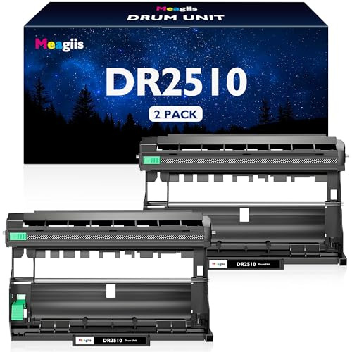 Meagiis DR2510 Unità del tamburo Compatibile per Brother DR2510 DR-2510 tamburo per Brother HL-L2400DW HL-L2400DWE HL-L2445DW DCP-L2620DW DCP-L2627DW DCP-L2627DWXL DCP-L2627DWE (2 PACK)