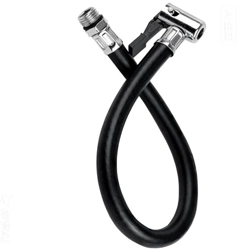 DOMIJOY Däckpåfyllningsslang, universell däckpåfyllare, slang, 36 cm, ventilförlängning för bil, motorcykel, cykel (MTB/vägcykel), kompatibel med luftkompressor och pumpar, nominell bredd på