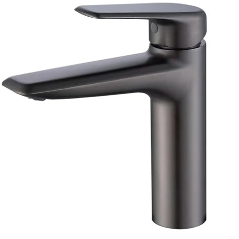 QTANZIQI Badezimmer-Waschtischarmatur, Haushalts-Unterbauwaschbecken aus Edelstahl, Badezimmerschrank, Warmer und kalter ausziehbarer Mischhahn, spritzwassergeschützter Wasserhahn (grau)