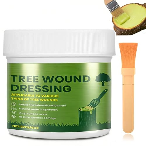 TYXJJ-BF Baumwachs Fermeture des plaies avec pinceau, 277 g, pour arbres fruitiers, rosiers et arbustes décoratifs, film de protection élastique, adapté aux abeilles et résistant à l'hiver