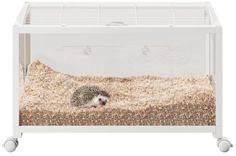Garvee Jaula XL para Hámster Sirio 96 cm de Acrílico y Metal con Ruedas | Jaula para Hámster de Metal y Acrílico con Ruedas, Hábitat Transparente para Hámster Sirio, Jerbos y Pequeños Roedores