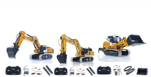 Lot de 3 engins de chantier RC 1:50 - YG636/ YG520 RC Pelleteuse / K970 RC