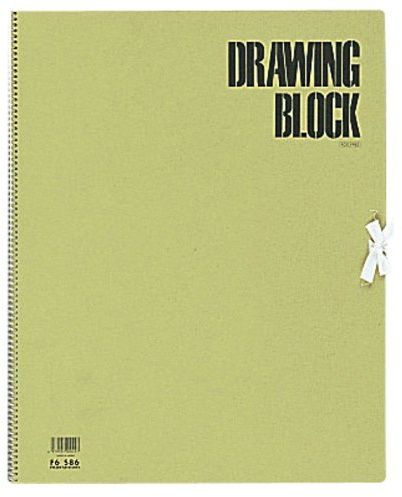 Maruman Olive Series Artbook, F6, 16.22 x 13.11, Sketchbook with 20 Sheets of Thick Textured Acid-Free Drawing Paper, Spiral Bound with Ribbon Tie Closure, Durable Board Cover, Made in Japan