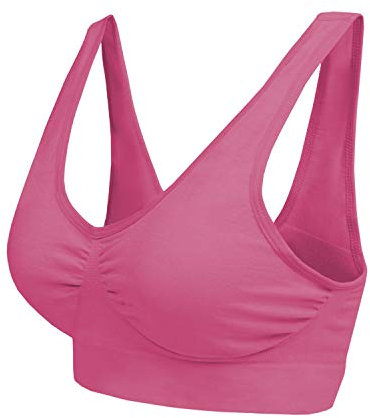 Boolavard Reggiseno da donna comodo, classico bustier da donna, push up e senza ferretto, confezione da 1 o 3, Colore: rosa., S