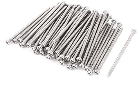 sourcing map Tornillos de cabeza plana Phillips de acero inoxidable 304 M3 x 60 mm Perno 60 piezas