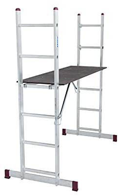 KRAUSE Corda Alu Leitergerüst 2x6 o 2x7 Sprossen Leitern Gerüst EN 131-1, Sprossenzahl:2 x 6 Sprossen