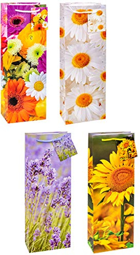 TSI 84283 - Bolsas de regalo (12 unidades, 36 x 12 x 8 cm), diseño de flores