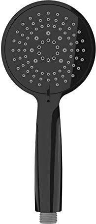 WENKO Duschkopf Young Schwarz, langlebige Universal-Handbrause, Trendige Duschbrause mit 5 Strahlarten, einfache Kalkreinigung, hochwertiger Kunststoff in Schwarz, Ø 11 cm