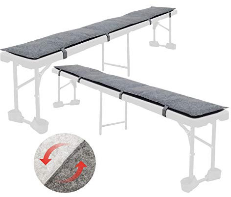 DuneDesign 2er Set: 180 cm Filz Bierbank Polster - 2 cm Dicke Bierbank Kissen zum Wenden - 180x28 Sitzauflagen Bierzeltgarnitur - Sitzpolster für Bierbänke Deko Bierzeltgarnitur Bierbankauflagen Set